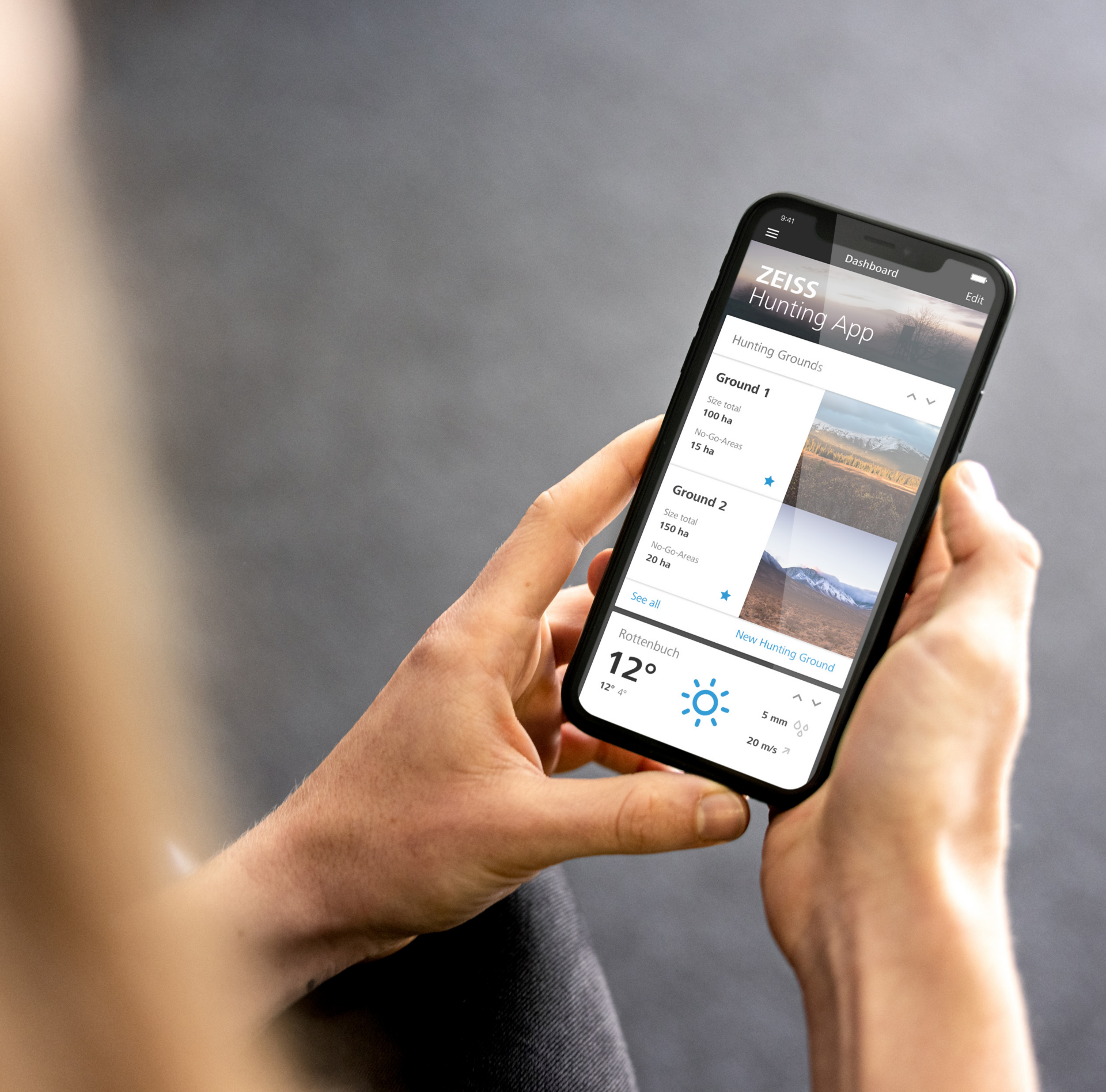 mobiles Testen der zeiss hunting app | UX UI Design Wien