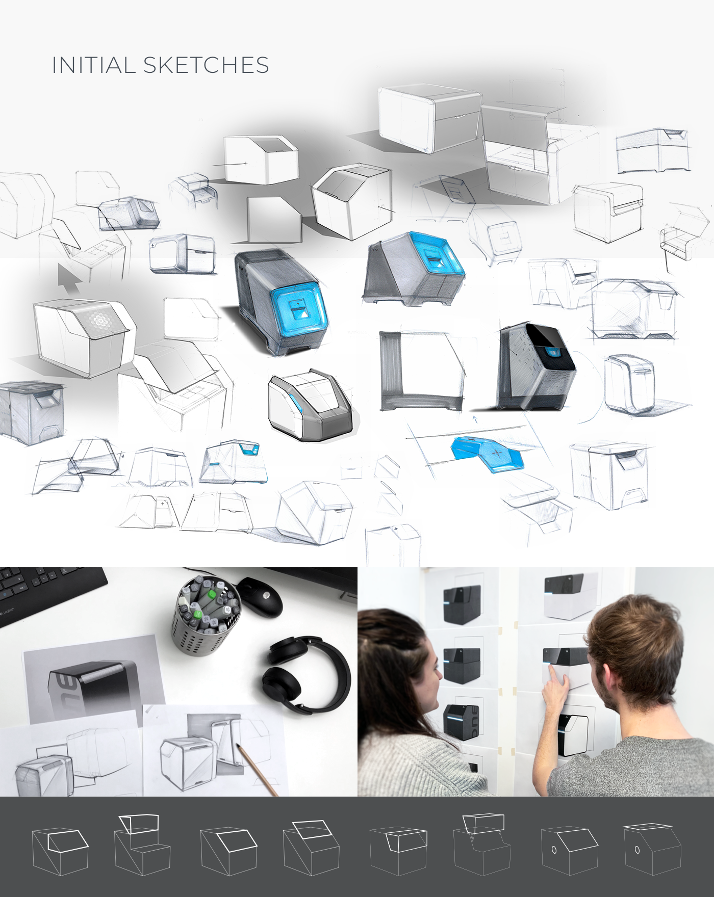 NanoOne 3D Drucker Skizzen für optimale Usability | Produktdesign Wien