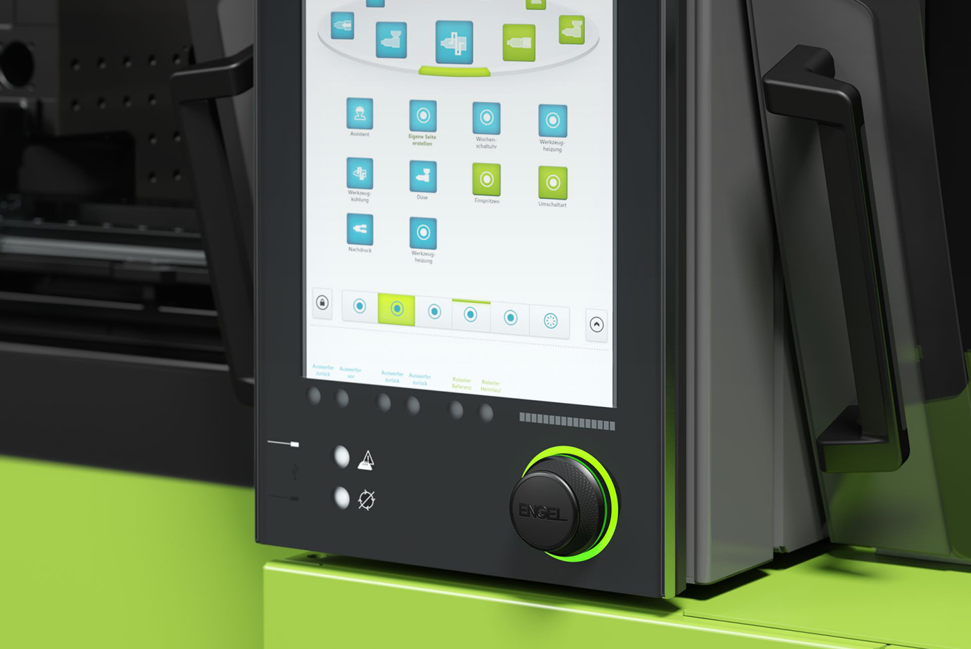 ENGEL CC300 close-up view of touchscreen control
