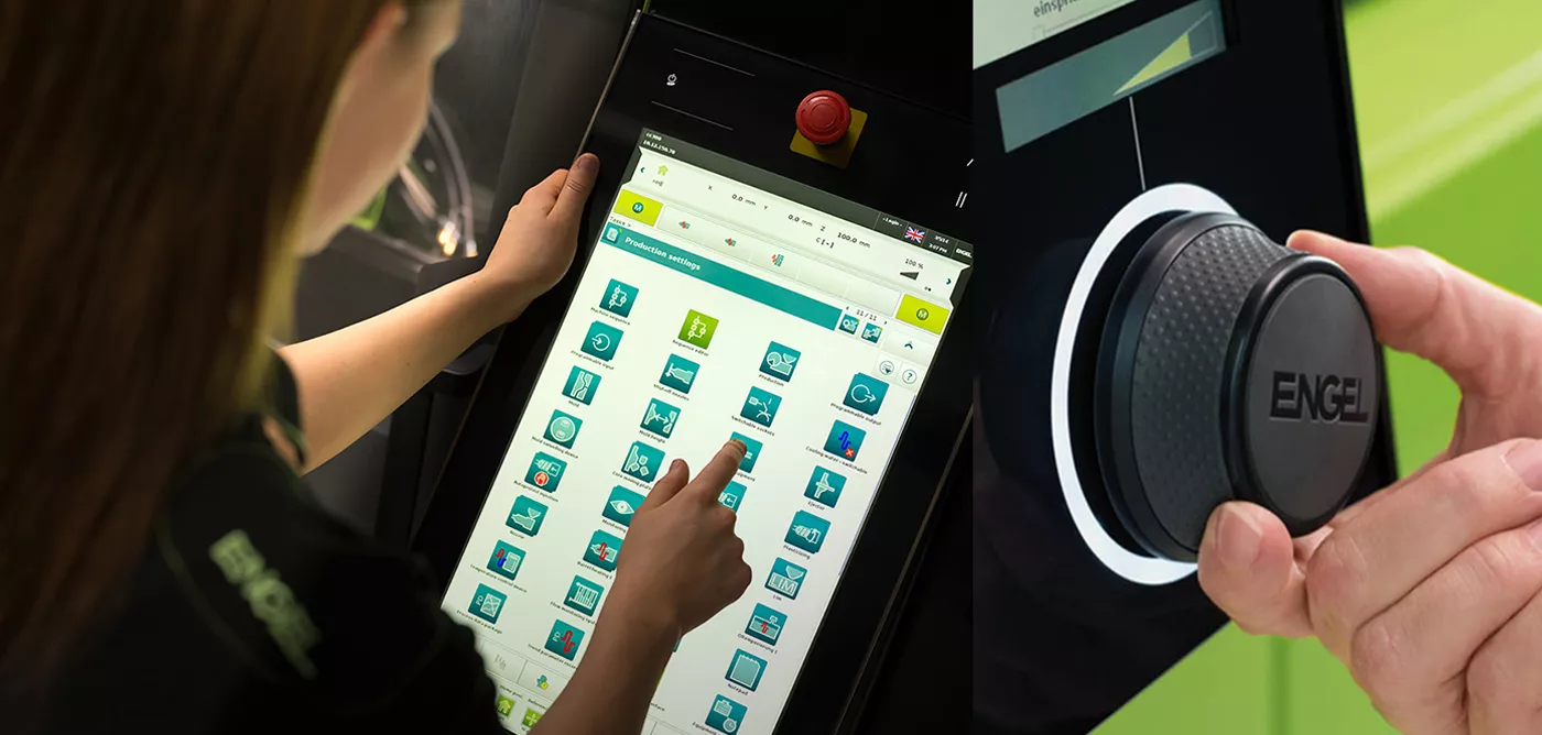ENGEL CC300 close-up view of touchscreen control