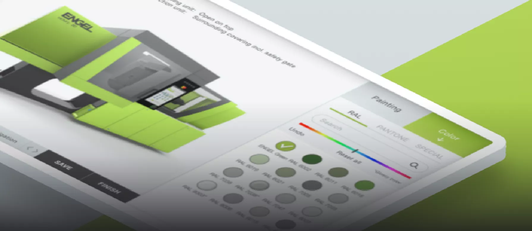 ENGEL Painting Configurator interface close-up