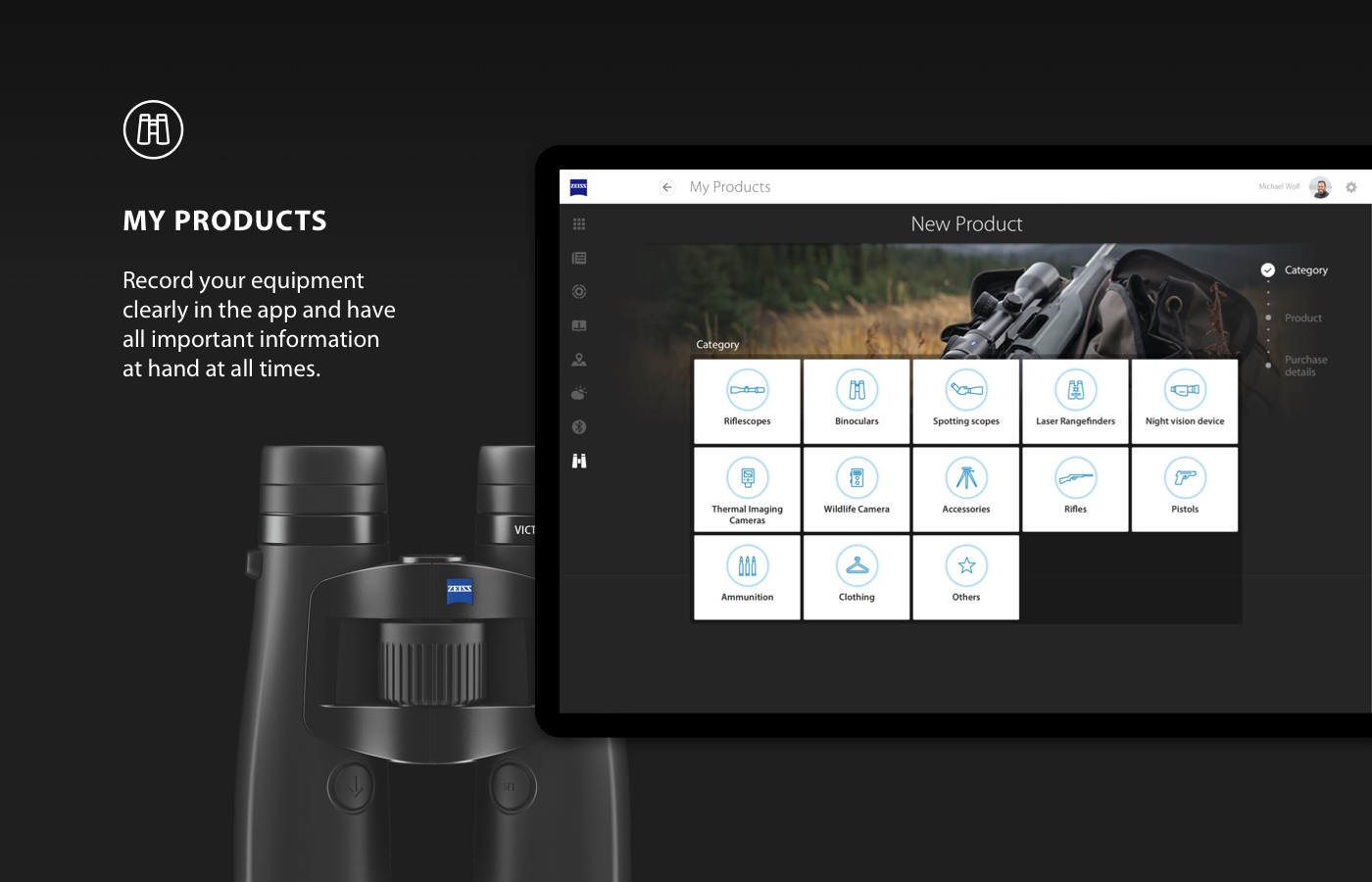 Zeiss Hunting Portal adding a new product