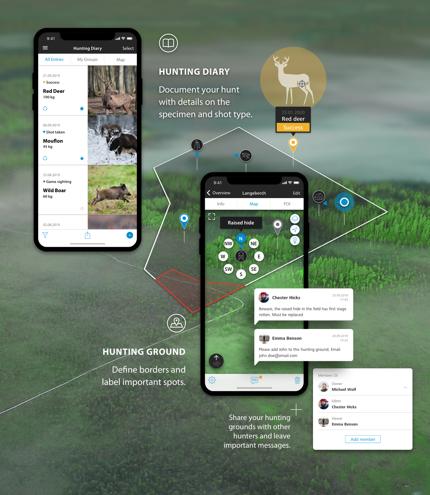 ZEISS Hunting App Hunting Grounds Diary