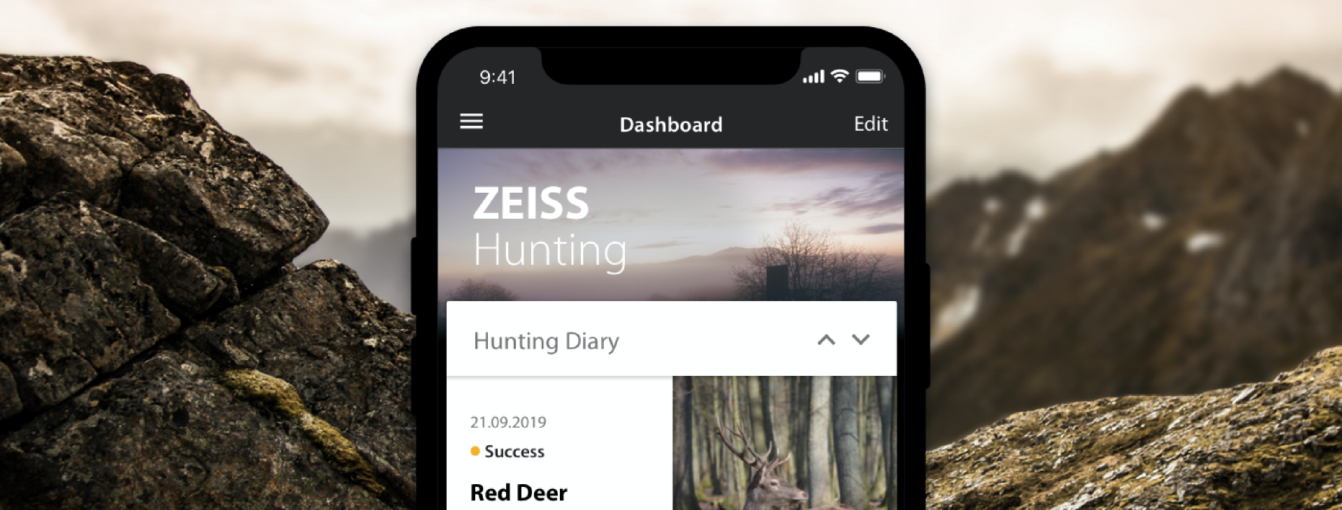 ZEISS Hunting App Dashboard Header Bild