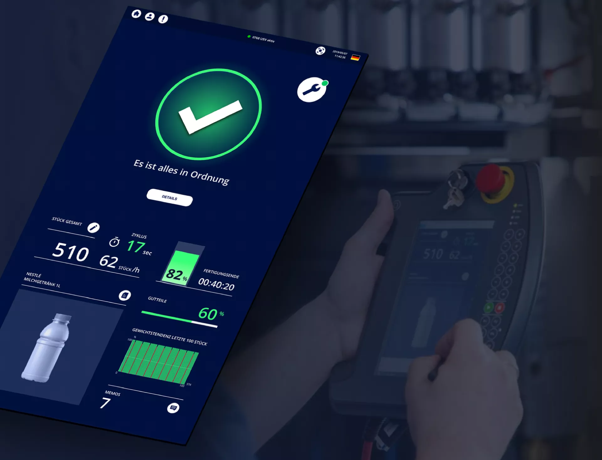 bekum control 8.0 interface close-up