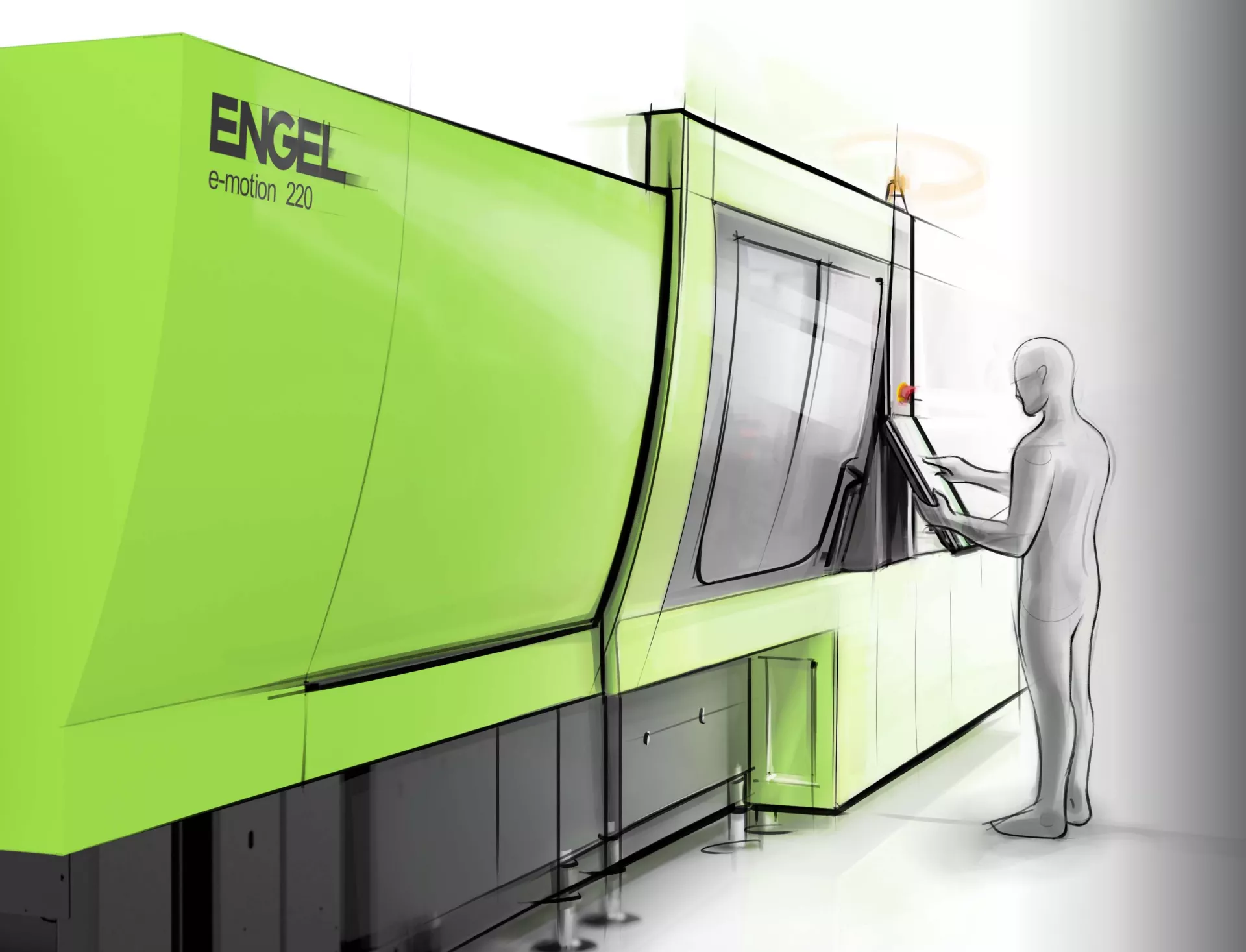 ENGEL injection moulding machine sketch