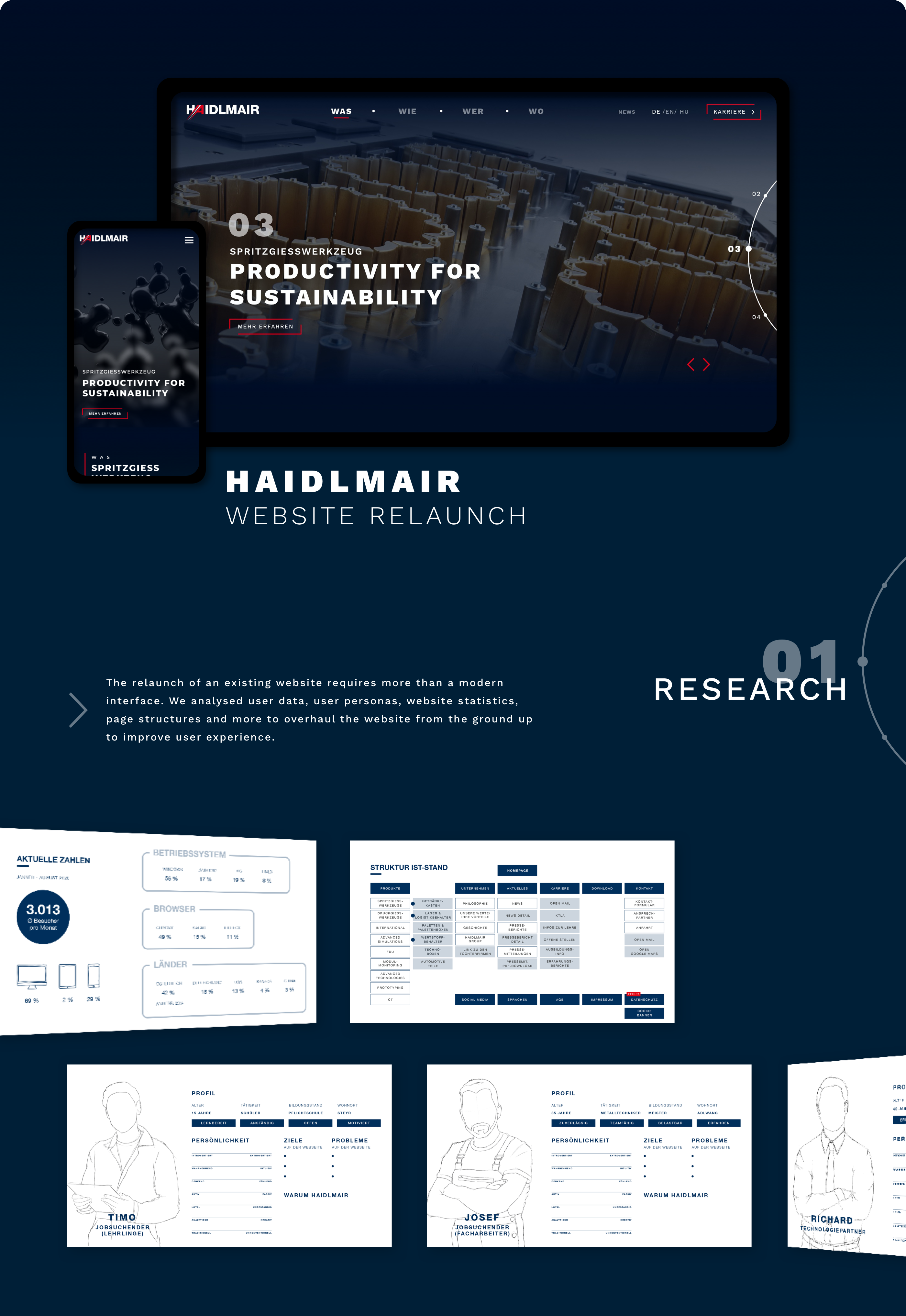 New web presence for the HAIDLMAIR Group | UX/UI design Vienna