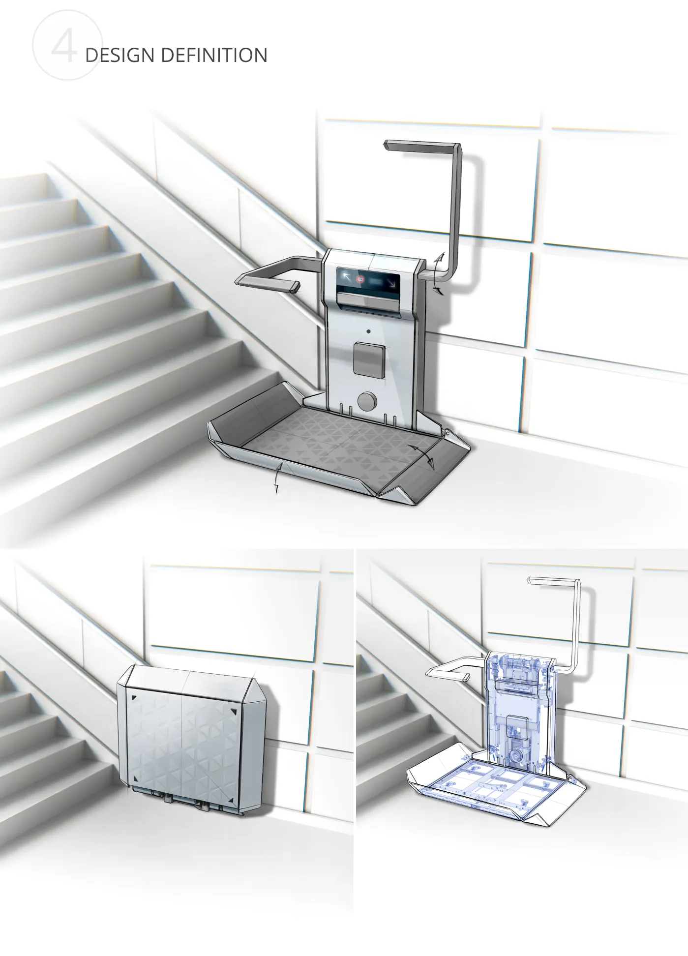 finaler Konzeptentwurf für Liftdesign – Skizze