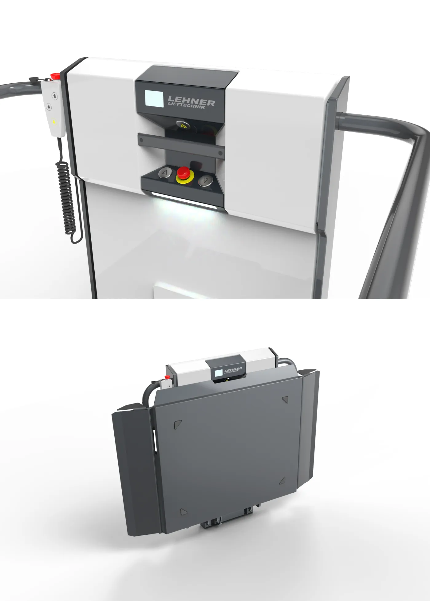 finale 3D Produkt-Renderings, Detailansicht Griffstück und Steuereinheit