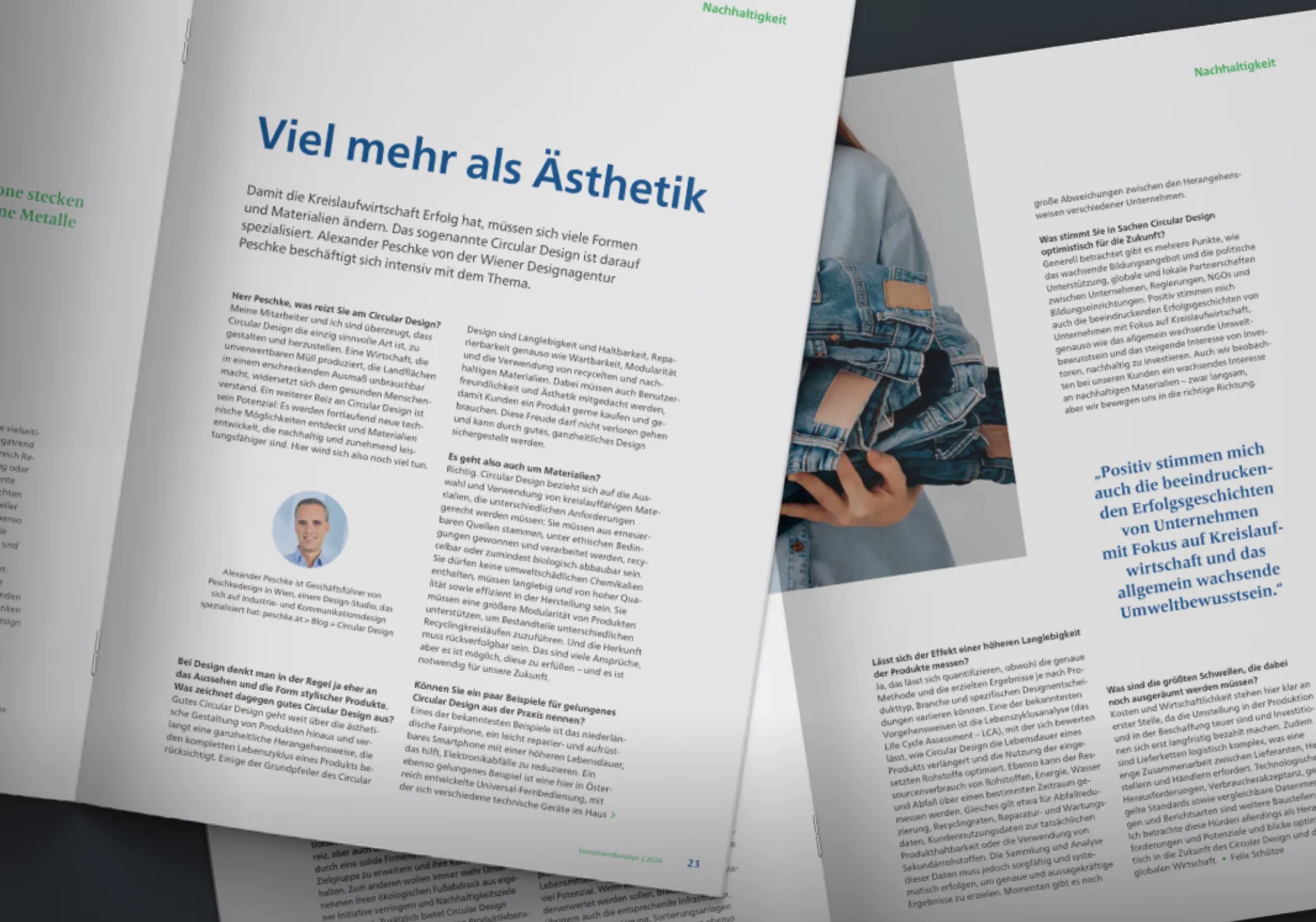 Circular Design Experten-Interview für das Beratermagazin InvestmentKonzept