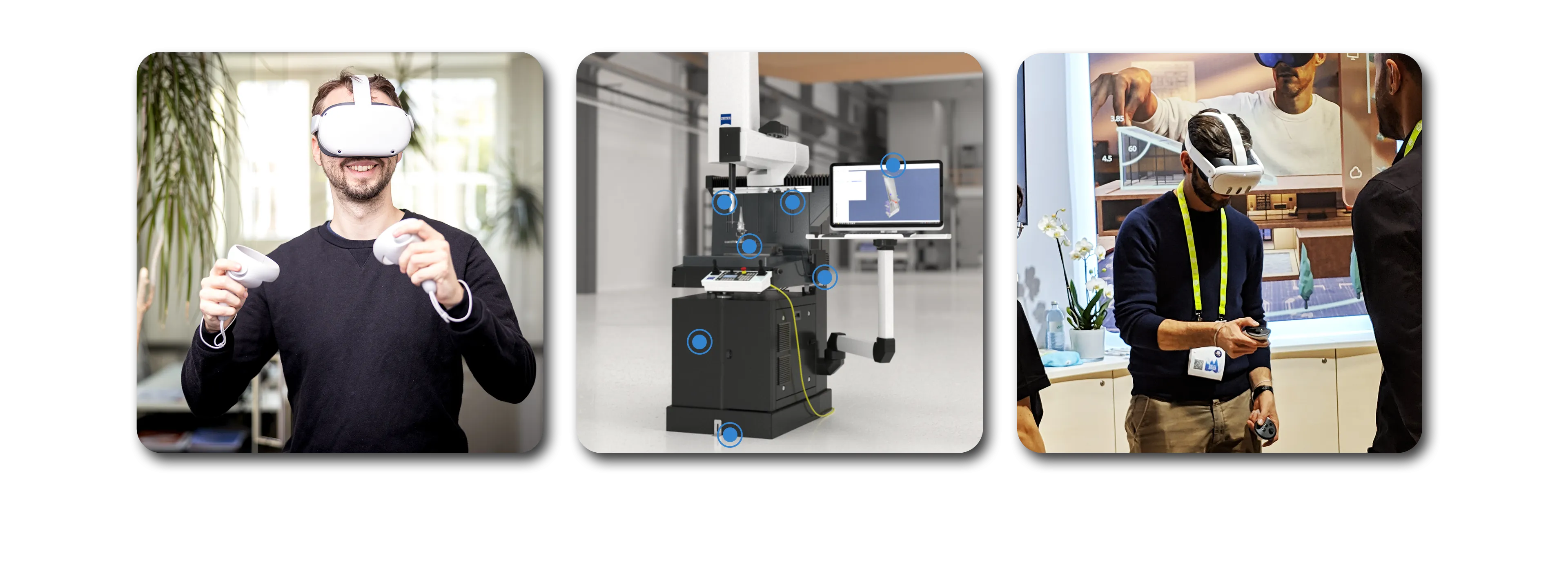 3D-Visualisierungen für Messen: Zwei Männer erkunden ein Produkt mittels VR-Brillen