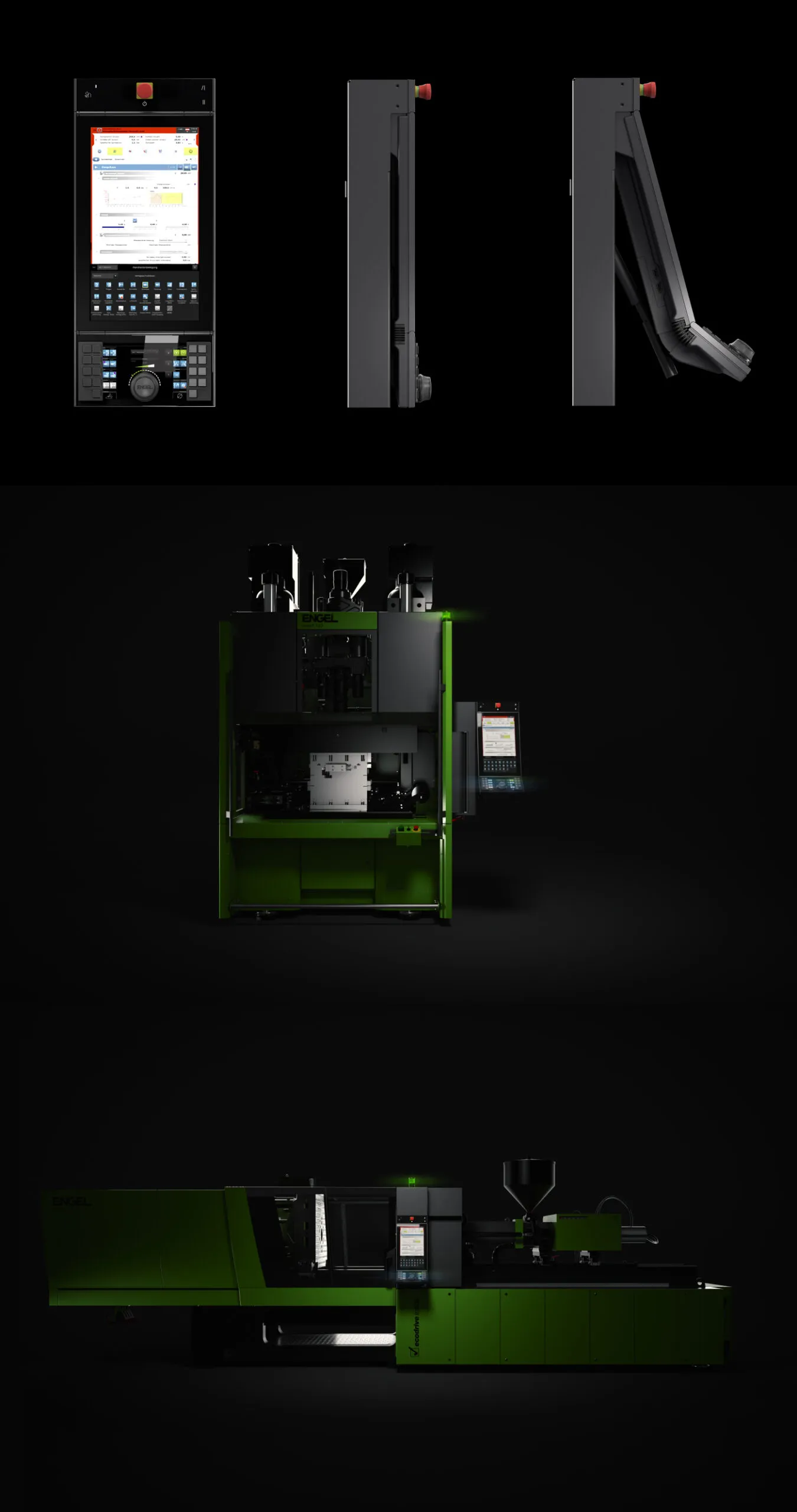 Nahansicht der Neigungsoptionen für Bedienergonomie und Komfort