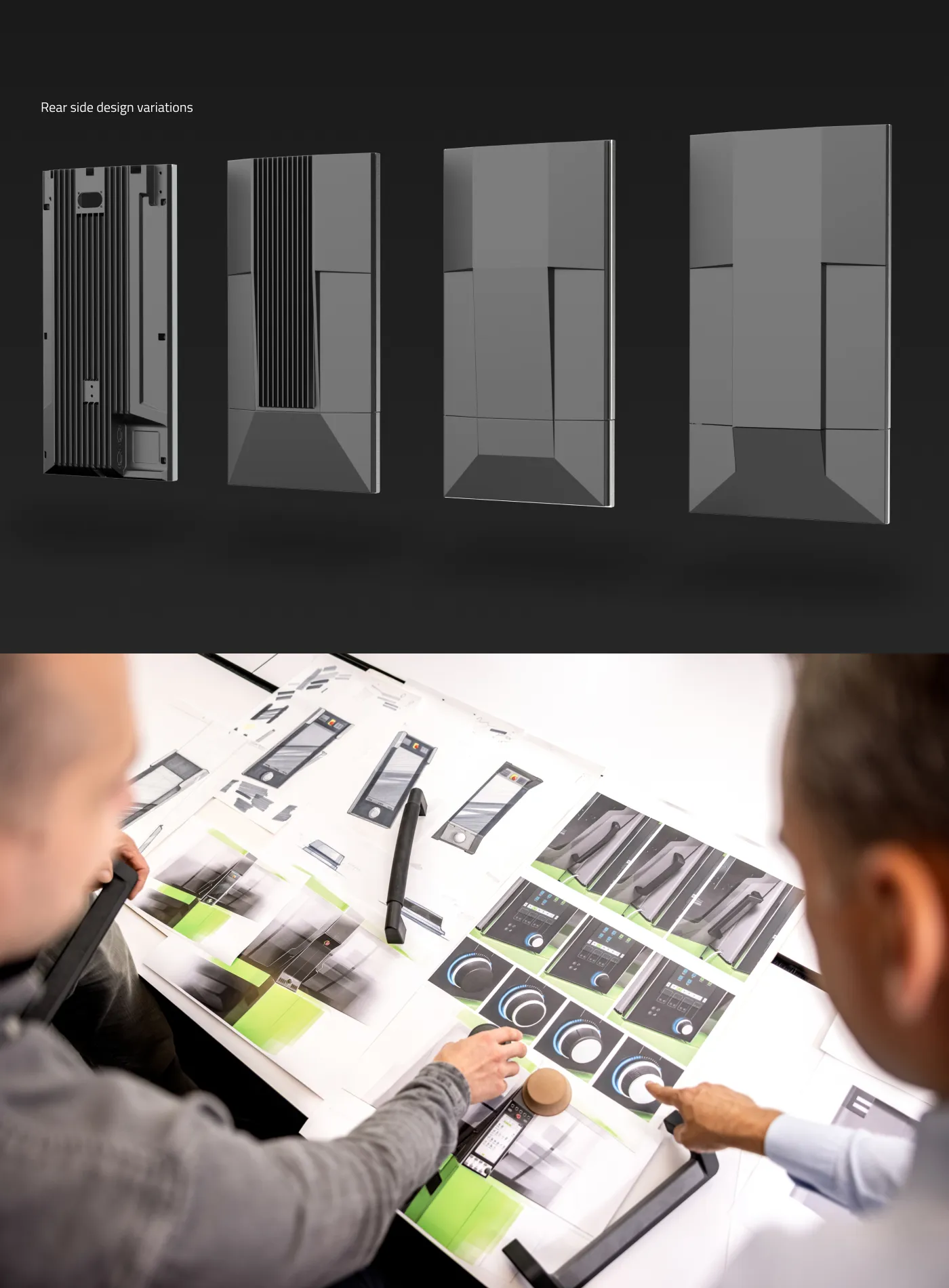 Ausgestaltung der Rückseite der Steuerungseinheit sowie des Bedienrads