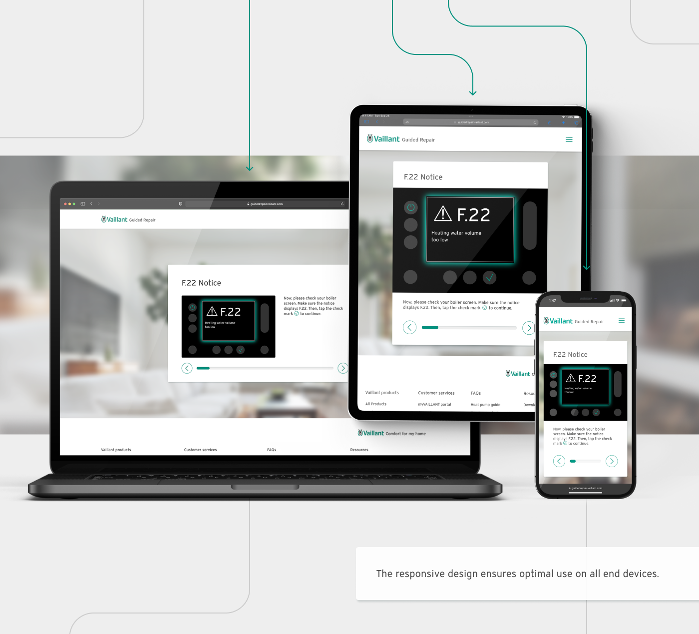 Digitaler Assistent Vaillant Guided Repair: Responsive Design