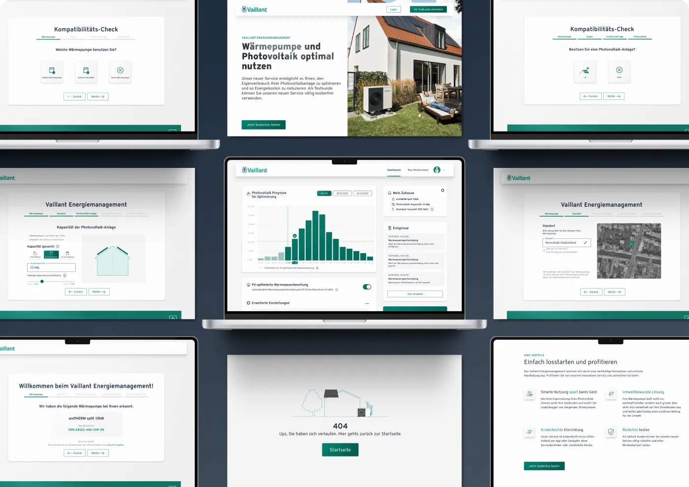 Verschiedene Screens