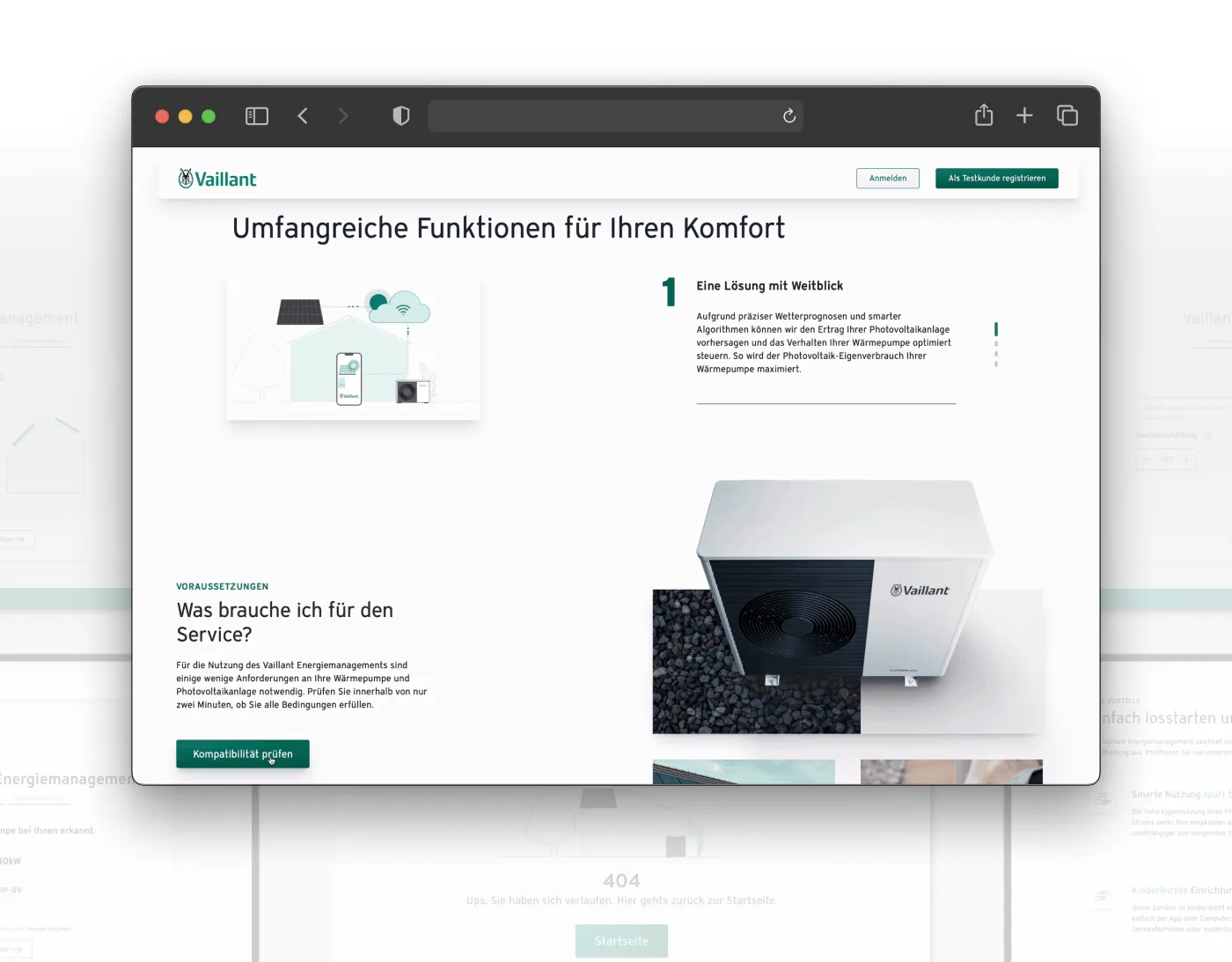 Scrollanimation der Vaillant Energiemanagement Landingpage