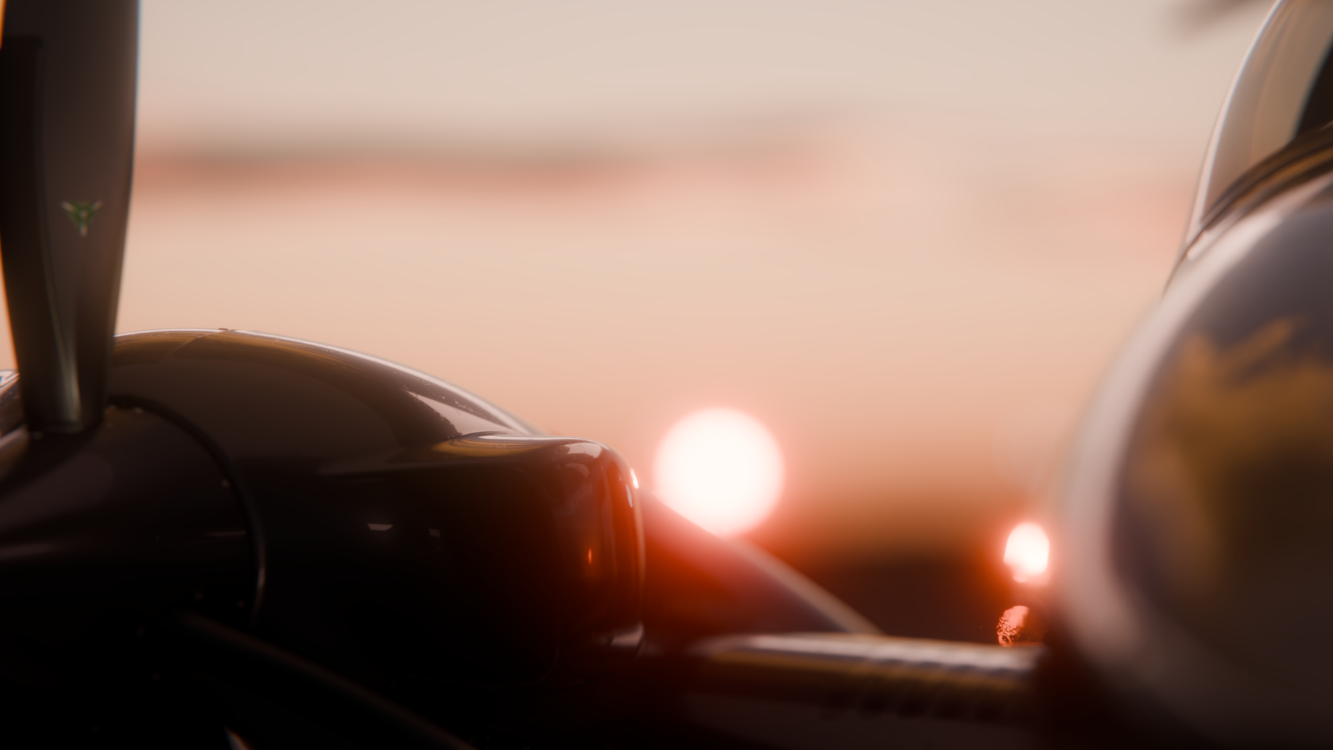 Diamond Aircraft Rendering in Abendstimmung - Nahaufnahme