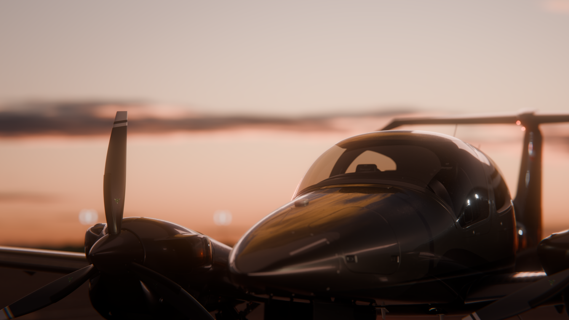 Diamond Aircraft Rendering in Abendstimmung