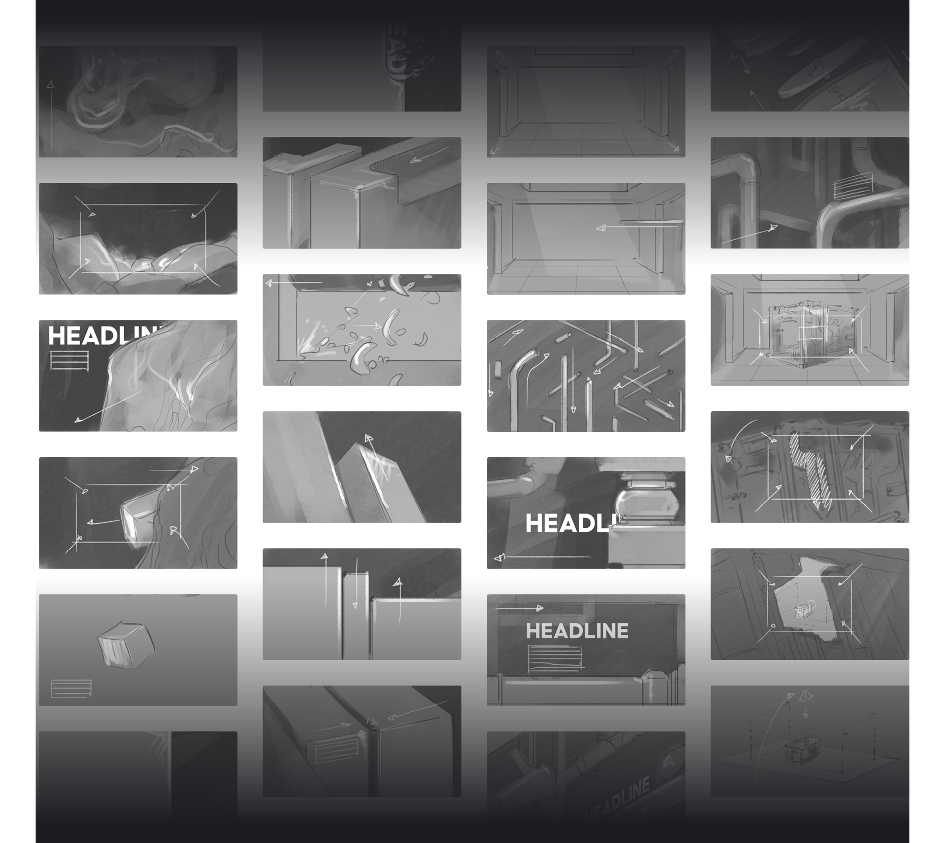 Storyboard Bilder der Spiegltec Animation