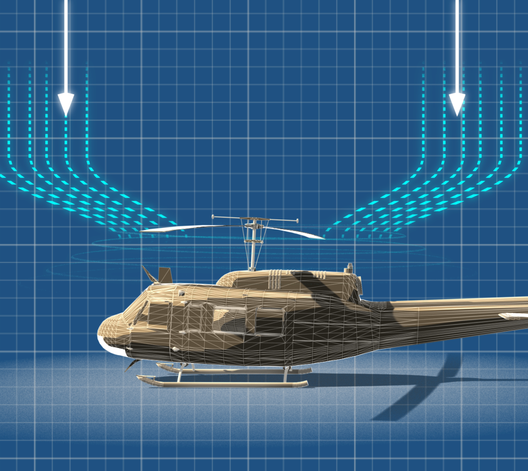 Luftstrom bei Helikopter-Propeller