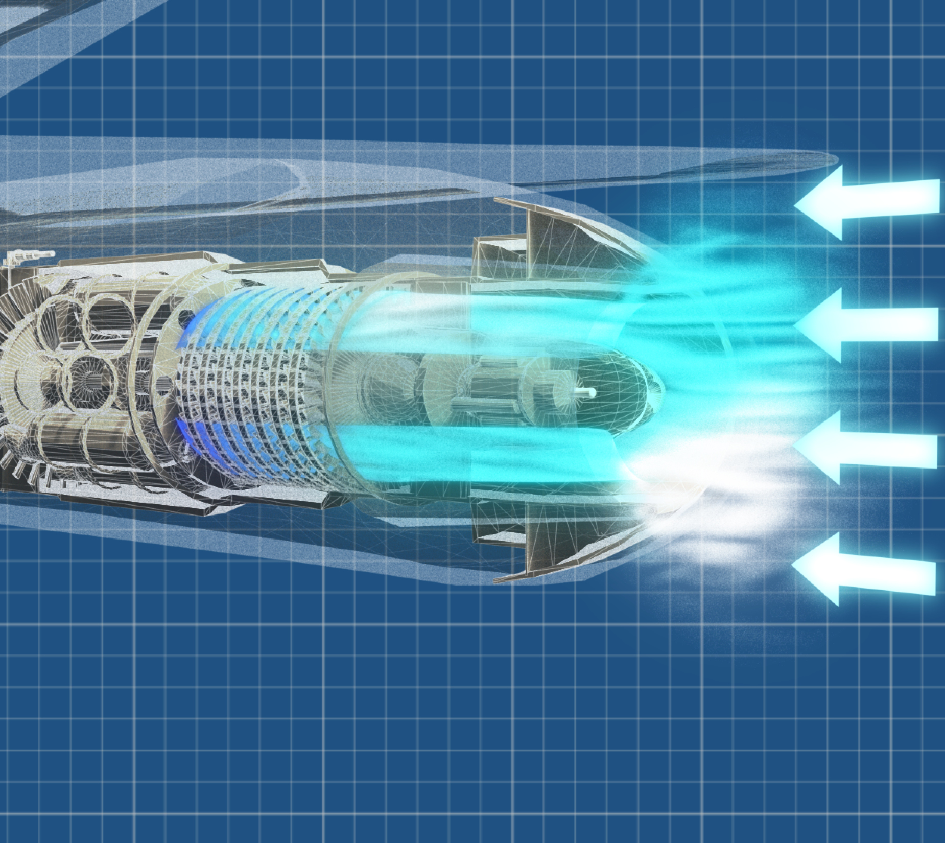 Strömung durch Turbine