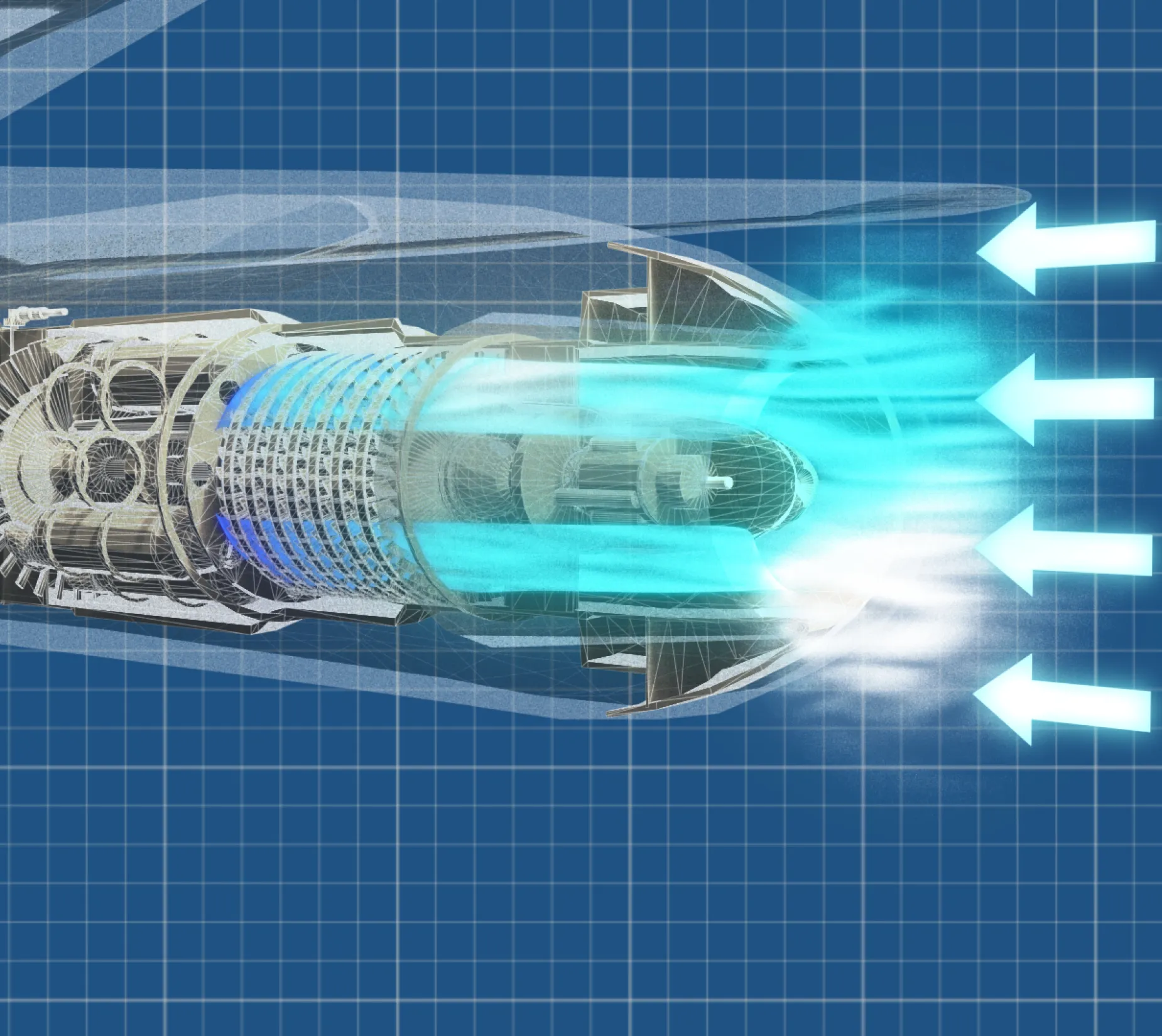 Strömung durch Turbine