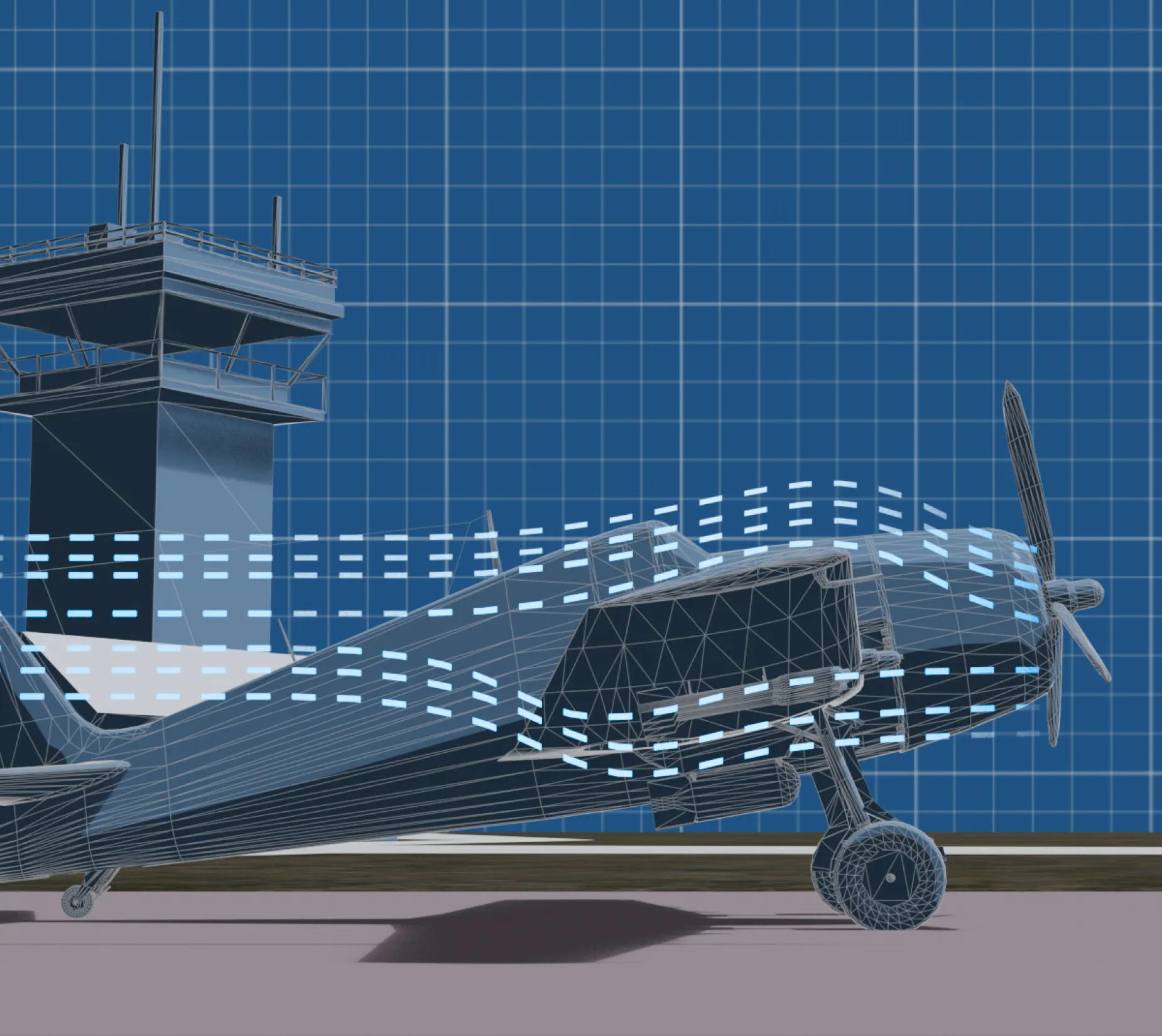 angedeutete Luftströmung auf Flugzeug