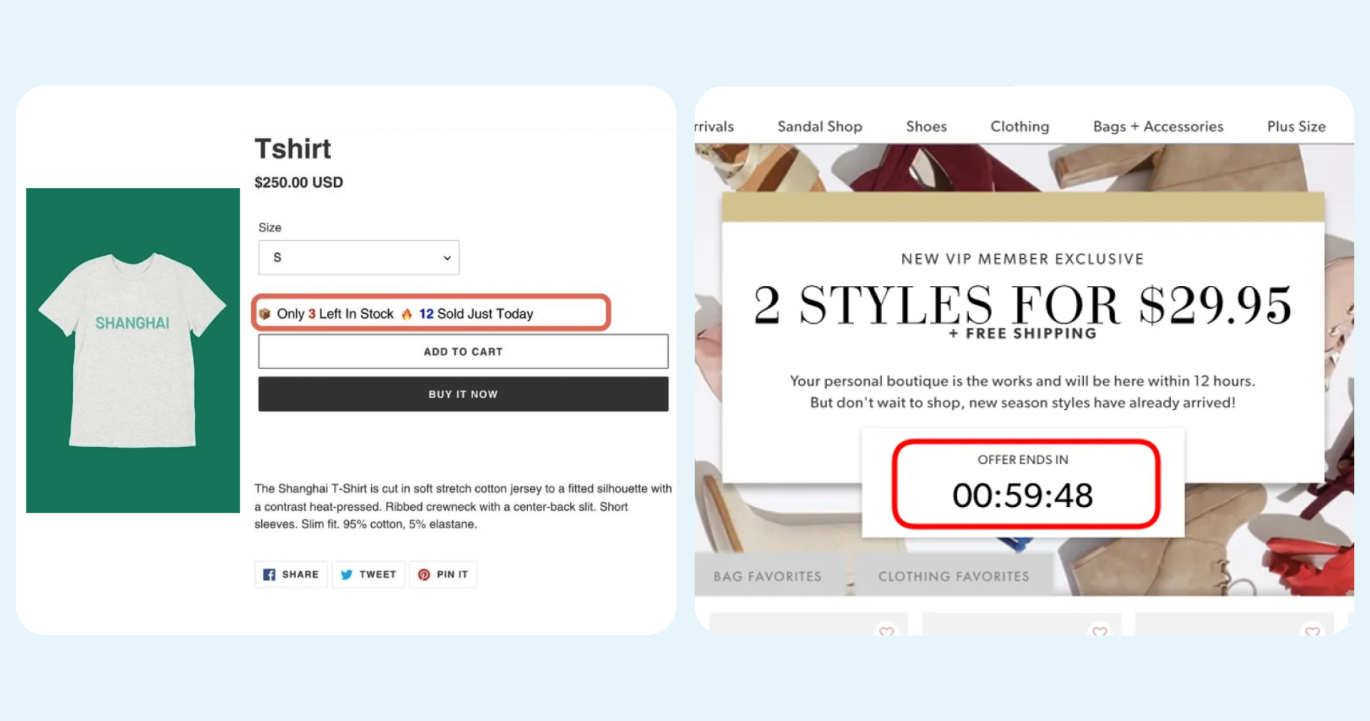 Beispiel für Künstliche Verknappung – ein Dark UX Pattern