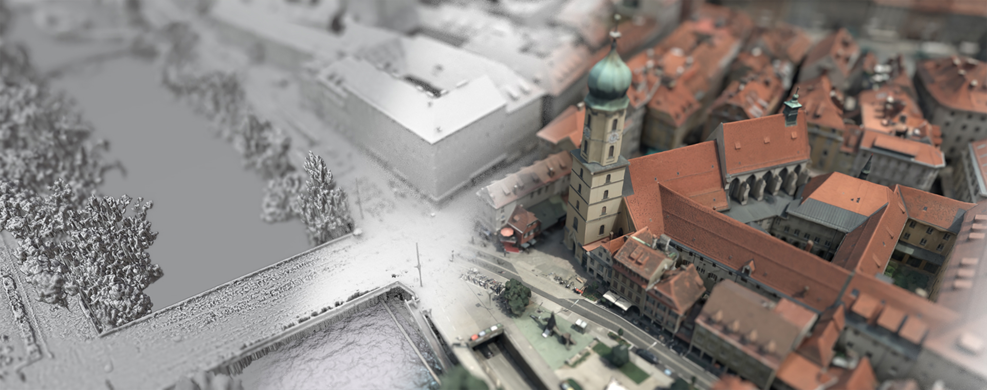 Split View - Stadtansicht vs Datenpunkte