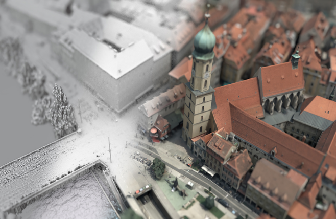 Split View - Stadtansicht vs Datenpunkte