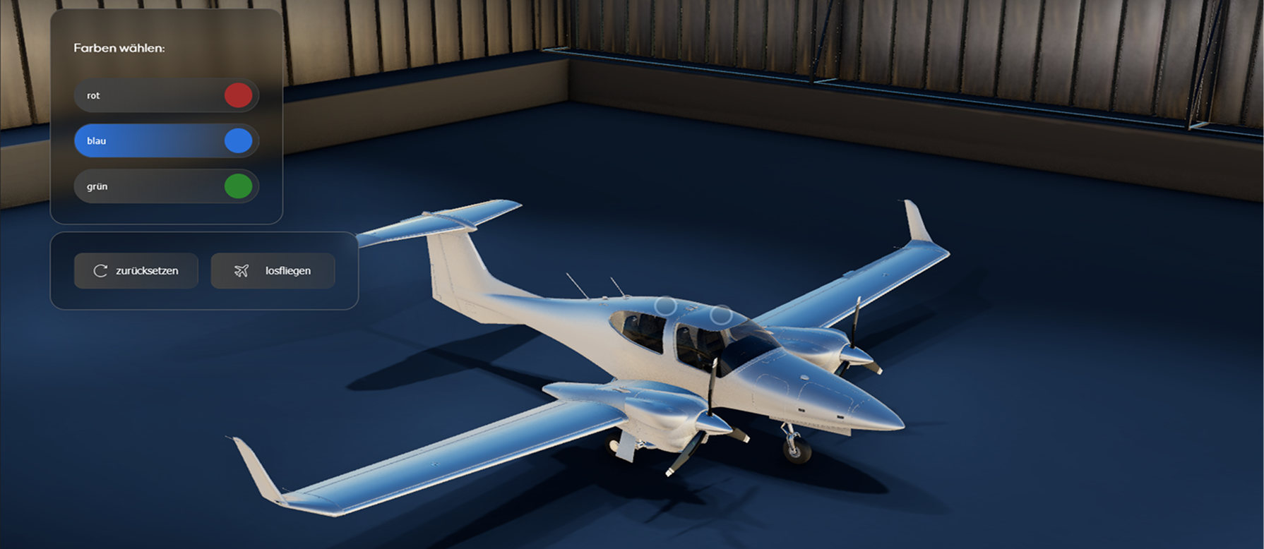 Preview eines Konfigurators für Flugzeug Livery